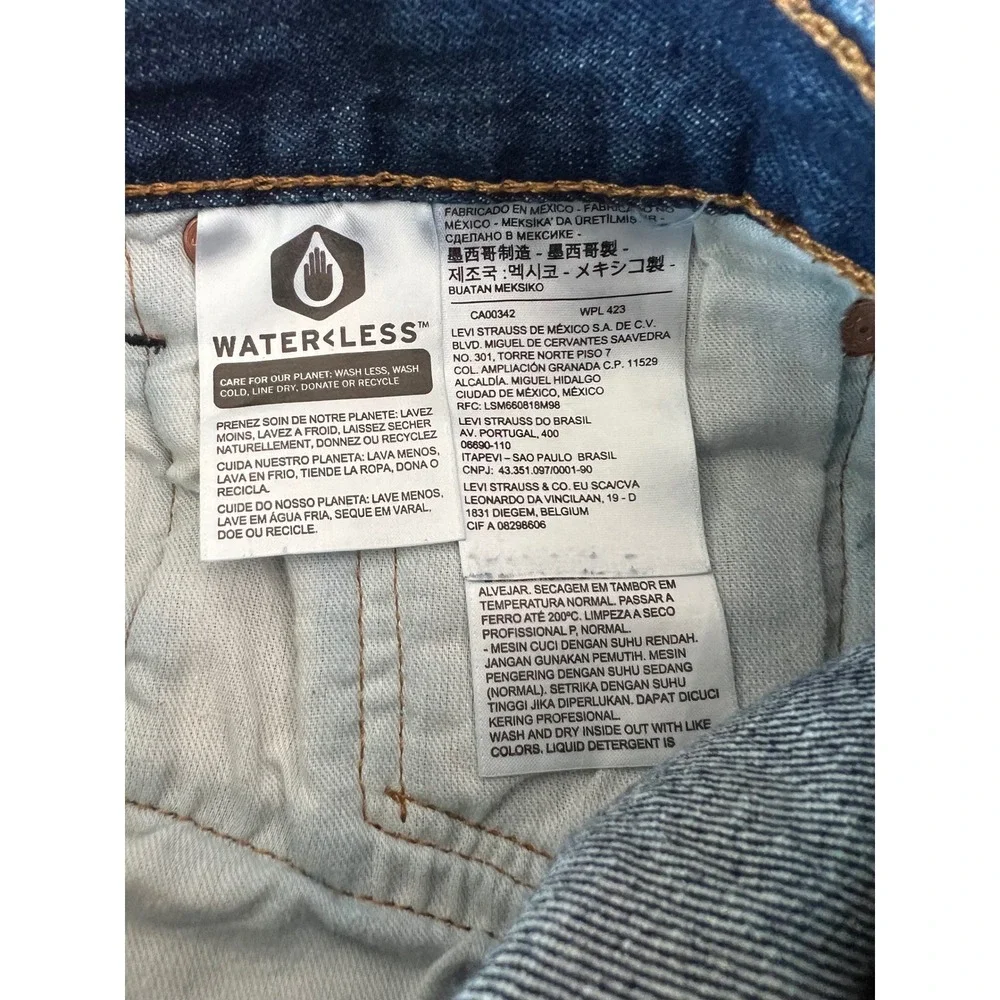 Levis 501 Original Fit Mens Dark Wash Blue Straight Leg Denim Jeans 36x30